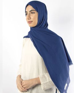 Mishkat Cotton Scarf (Royal Blue) 100 x 200 cm