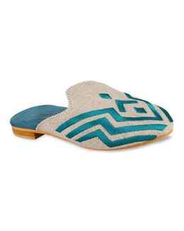 Mishkat Faras Babouche Shoes for Kids (Light Blue) - 25/26 EU