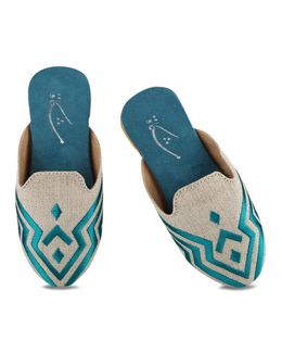 Mishkat Faras Babouche Shoes for Kids (Light Blue) - 32/33 EU
