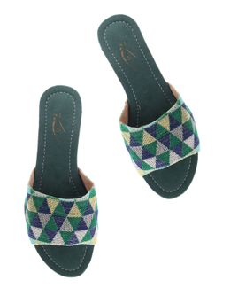 Mishkat Tharaa Babouche Slippers for Women (Green) - 38/39 EU