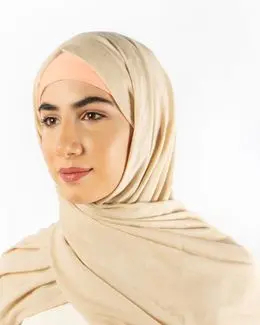 Mishkat Hijab Cap With Button - Peach