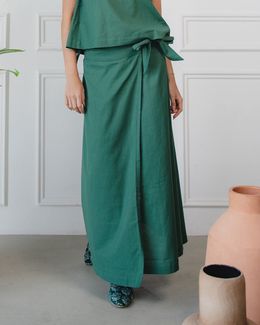 Mishkat Ezara Skirt + Bag Mazj Collection (Green) - S
