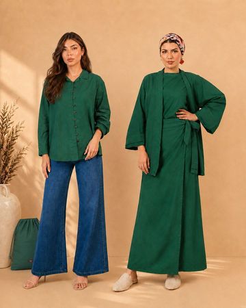 مشكاة مزج طقم نسائي 3 قطع أخضر
