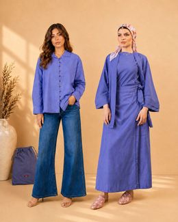 مشكاة مزج طقم نسائي 4 قطع - بنفسجي
