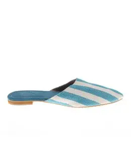 Mishkat Mukhatat Babouche Slippers for Women (Turquoise & White) - 35 EU