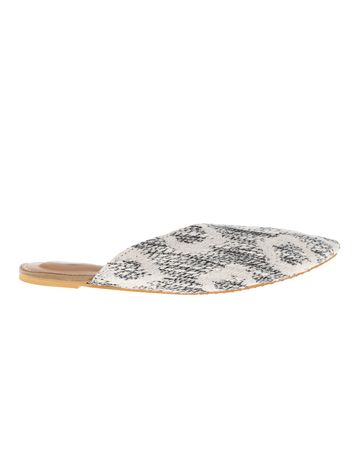 Mishkat Mules for Women - White & Black - 36-37 EU