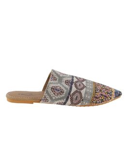 Mishkat Printed Babouche Slippers KF-1090 (Gray)