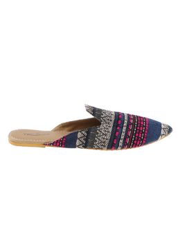 Mishkat Printed Babouche Slippers LF-1077 (Blue & Pink)