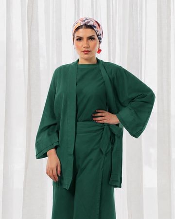 مشكاة جاكيت كيمونو شملة مع حقيبة