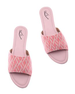 Mishkat Summer Babouche Slipper for Women (Pink & White) - 36/37 EU