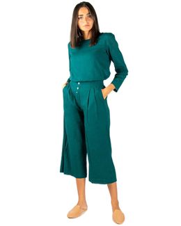 Mishkat Teal Blue Long Sleeves Top - S