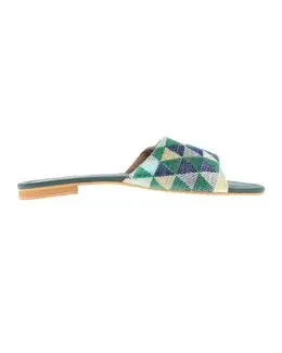 Mishkat Tharaa Babouche Slippers for Women (Green) - 40/41 EU