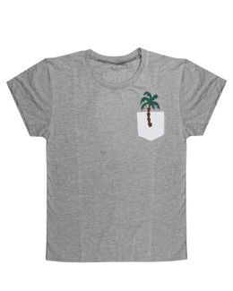 Min Maadan Alensan Palm Tree On Pocket Printed T-shirt