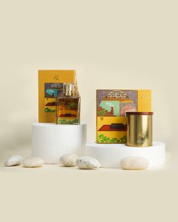 مجموعة الزعفران [ معمول الزعفران 80 جرام، عطر المنمنمات بالعود والزعفران 100 مل]