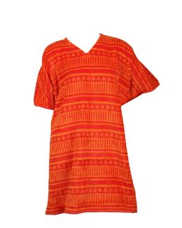 Shababuna X Hnak Tree Stripes Souvenir Poncho (Red)
